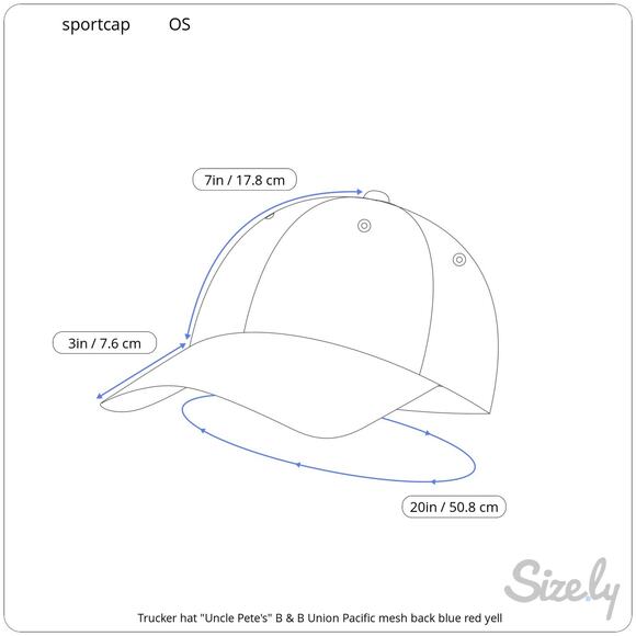 Trucker hat "Uncle Pete's" B & B Union Pacific mesh back blue red yellow - Picture 11 of 11